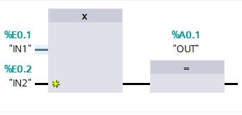 XOR-Baustein Dieser Screenshot aus dem TIA-Portal zeigt einen beschalteten XOR-Baustein.